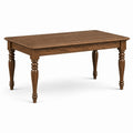 Table à manger rectangulaire en bois brun avec pieds tournés, 160 x 90 x 76 cm