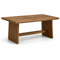 Table à manger rectangulaire en bois brun noyer, 160 x 90 x 75 cm, pieds cannelés contemporains