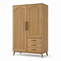 Armoire à 2 portes et 3 tiroirs, 120 x 55 x 190 cm, chêne naturel et noir